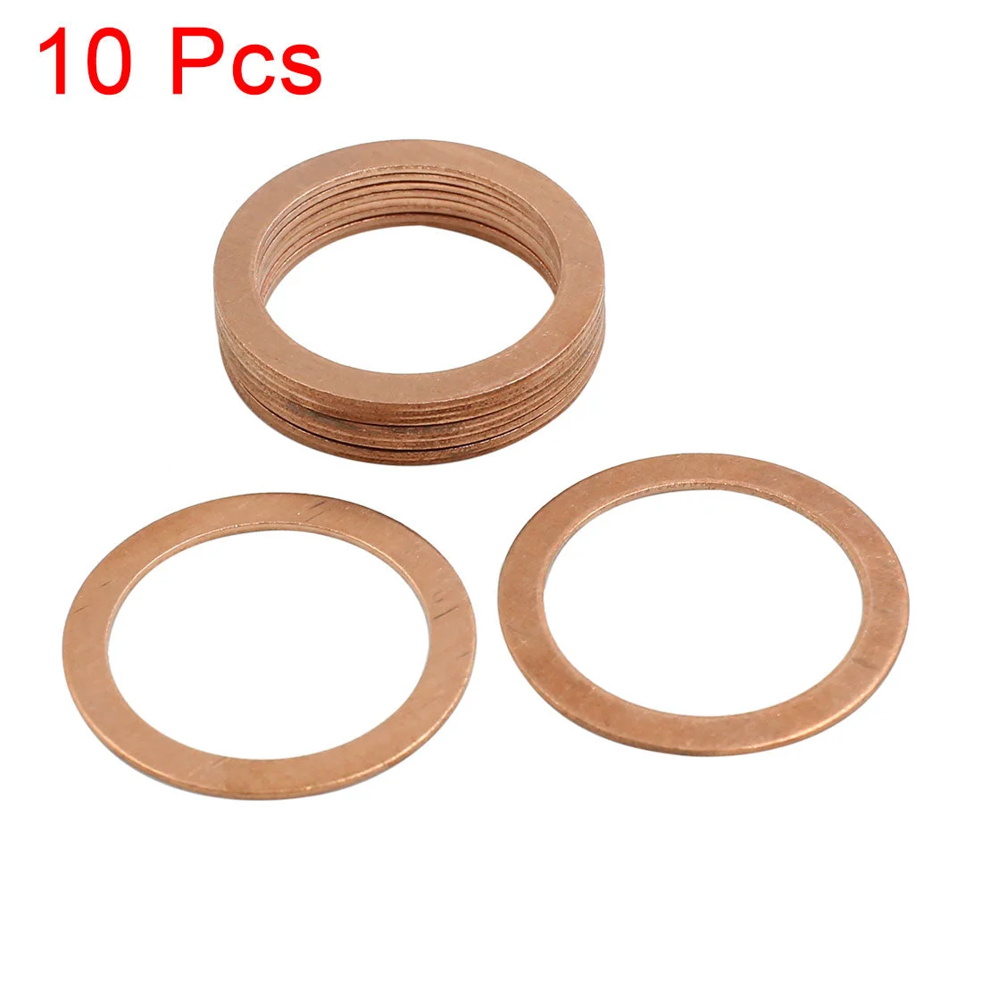10 Pcs 27mm Inner Diameter Copper Washers Flat Sealing Gasket Rings Fitting