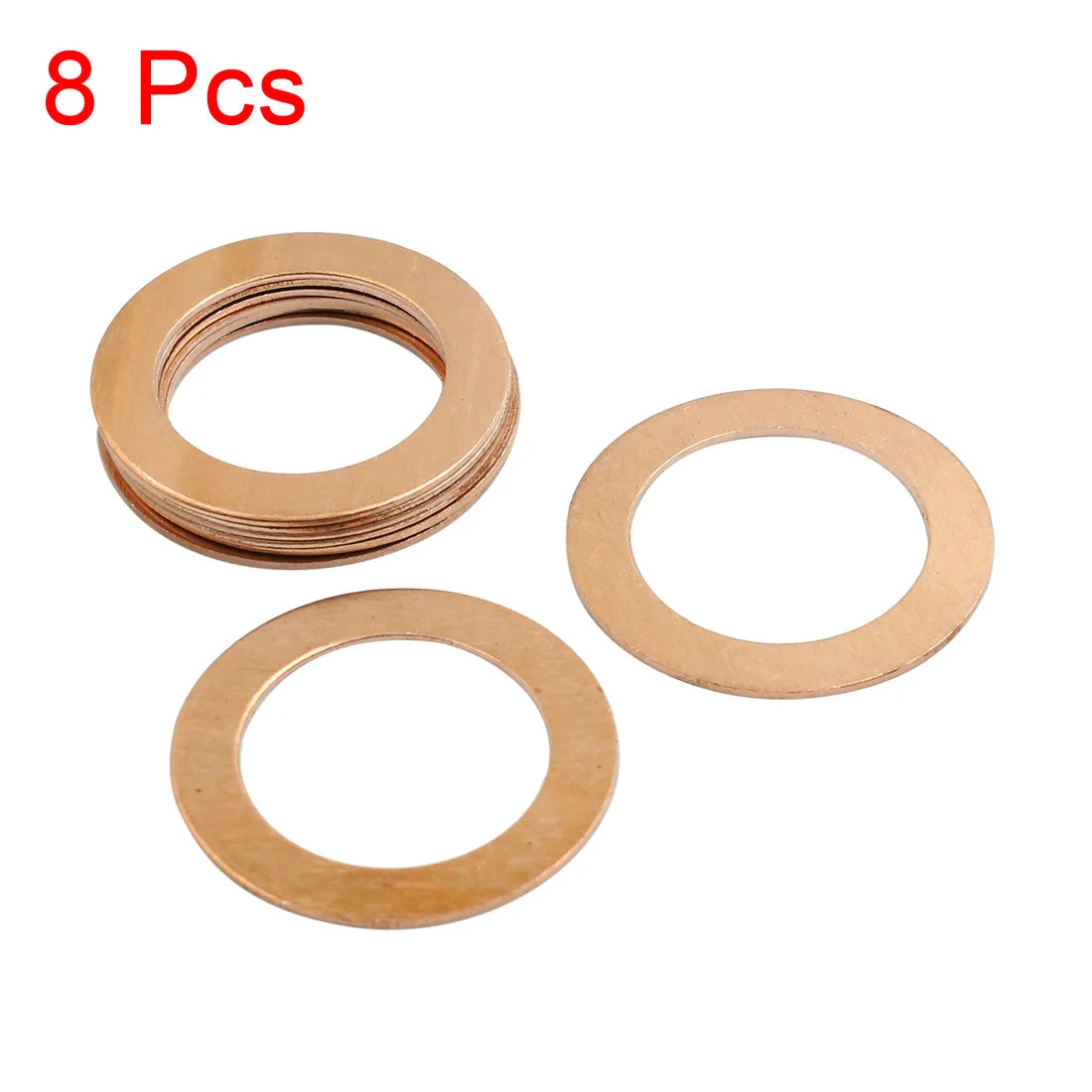 8pcs 27mm Inner Diameter Copper Washers Flat Sealing Gaskets Rings