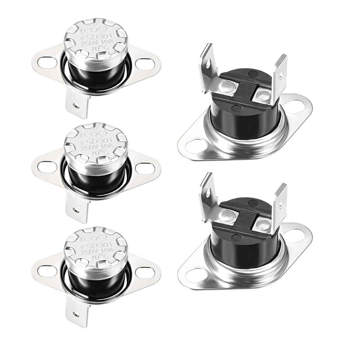 Temperature Control Switch , Thermostat 70°C 10A Normally Closed N.C 5pcs