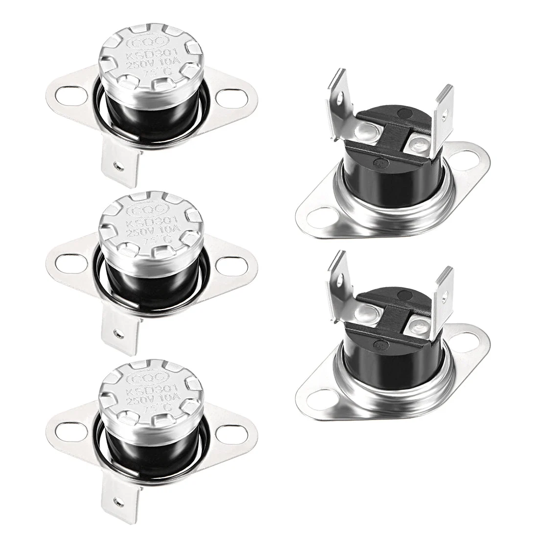 Temperature Control Switch , Thermostat , 75°C 10A Normally Closed NC 5pcs