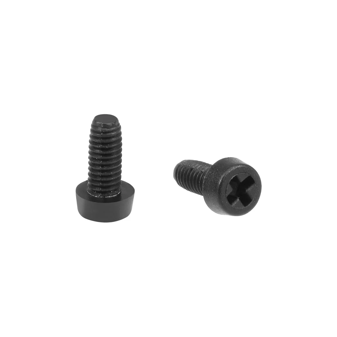 M2.5x6mm Threaded Nylon Phillips Cross Pan Head Machine Screws Bolts Black 50Pcs
