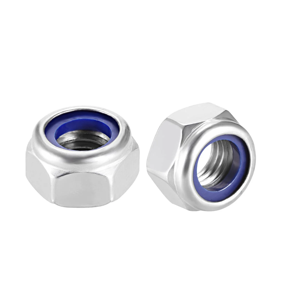 M14 x 2mm Hex Lock Nuts Stainless Steel Nylon Insert Self-Lock Nuts, 5Pcs Silver
