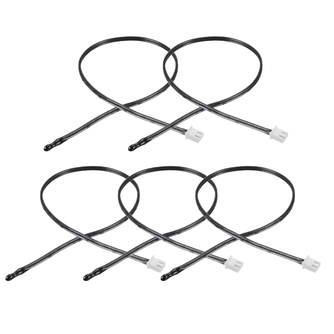 5 Pcs 50K NTC Thermistor Probe 15.7 Inch Epoxy Sensitive Temperature Temp Sensor for Air Conditioner