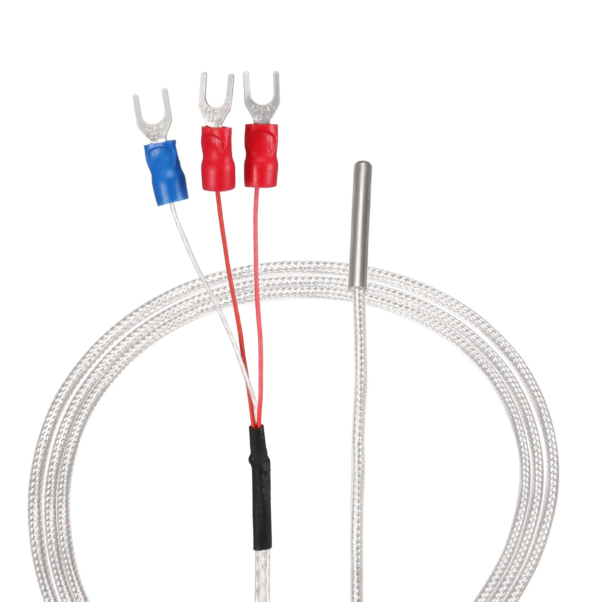 PT100 RTD Temperature Sensor Probe Three-wire System Cable Thermocouple Stainless Steel 200cm(6.56ft) (Temperature Rang: -50 to 200C)