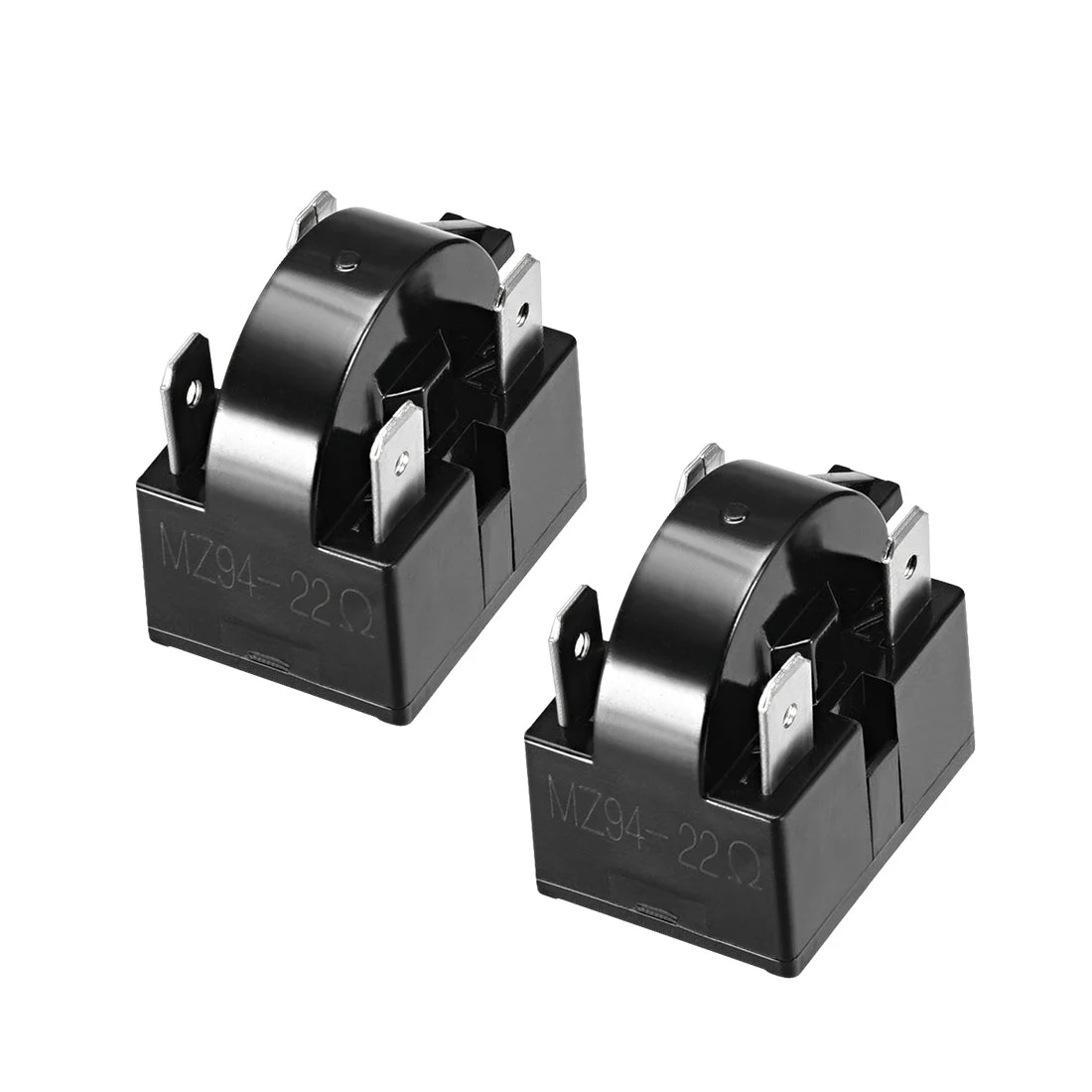 2 PC 22 Ohm 4 Pin Refrigerator Relay Black