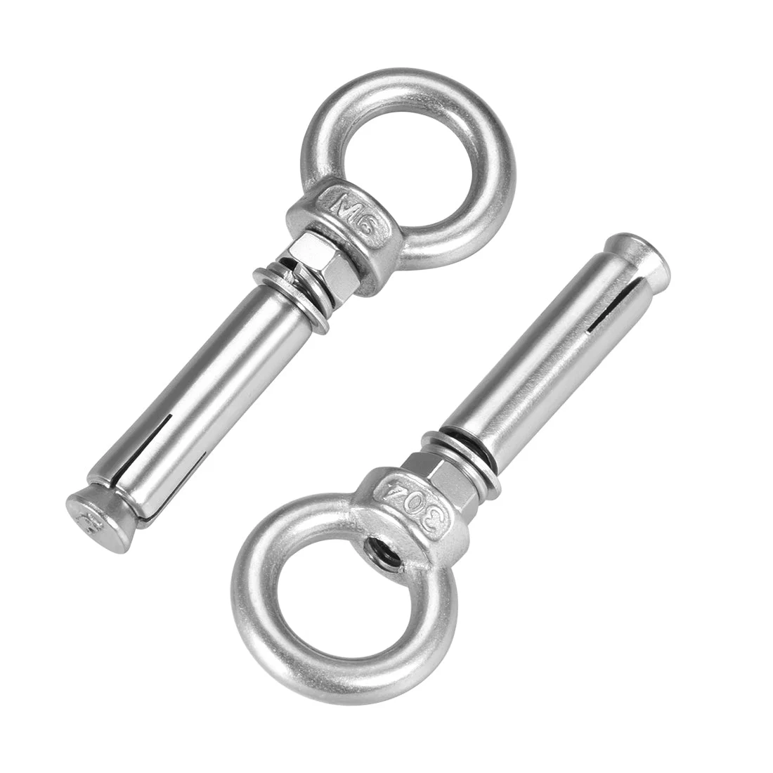 M6 x 50 Expansion Eyebolt Eye Nut Screw with Ring Anchor Raw Bolts 2 Pcs