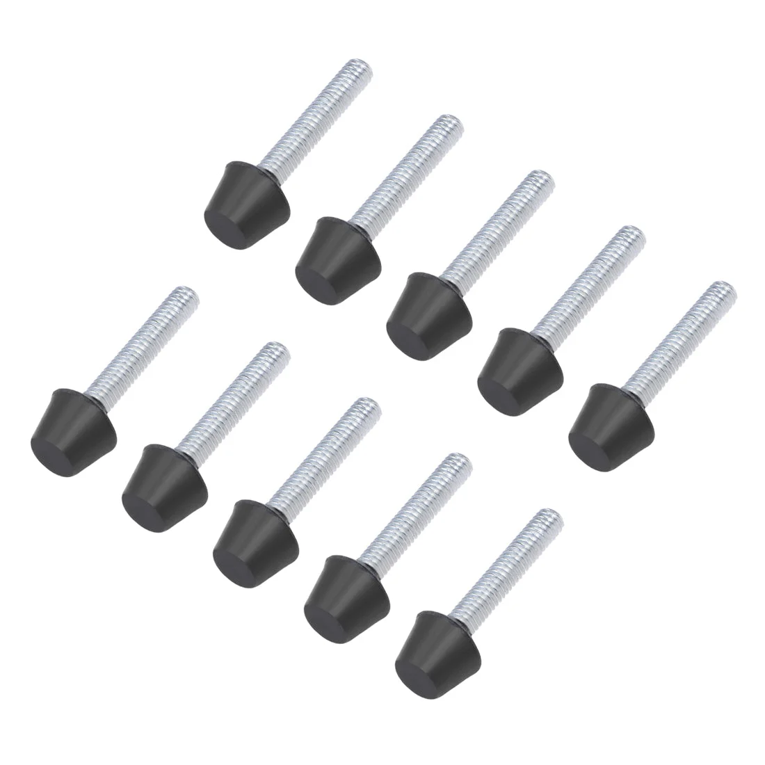 Toggle Clamp Foot Rubber Head Carbon Steel M4x25mm 10pcs