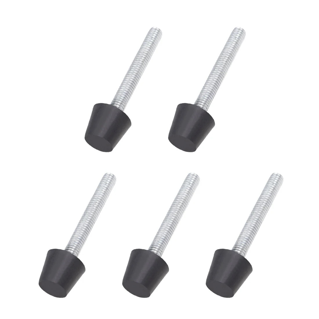 Toggle Clamp Foot Rubber Head Carbon Steel M6x56mm 5pcs