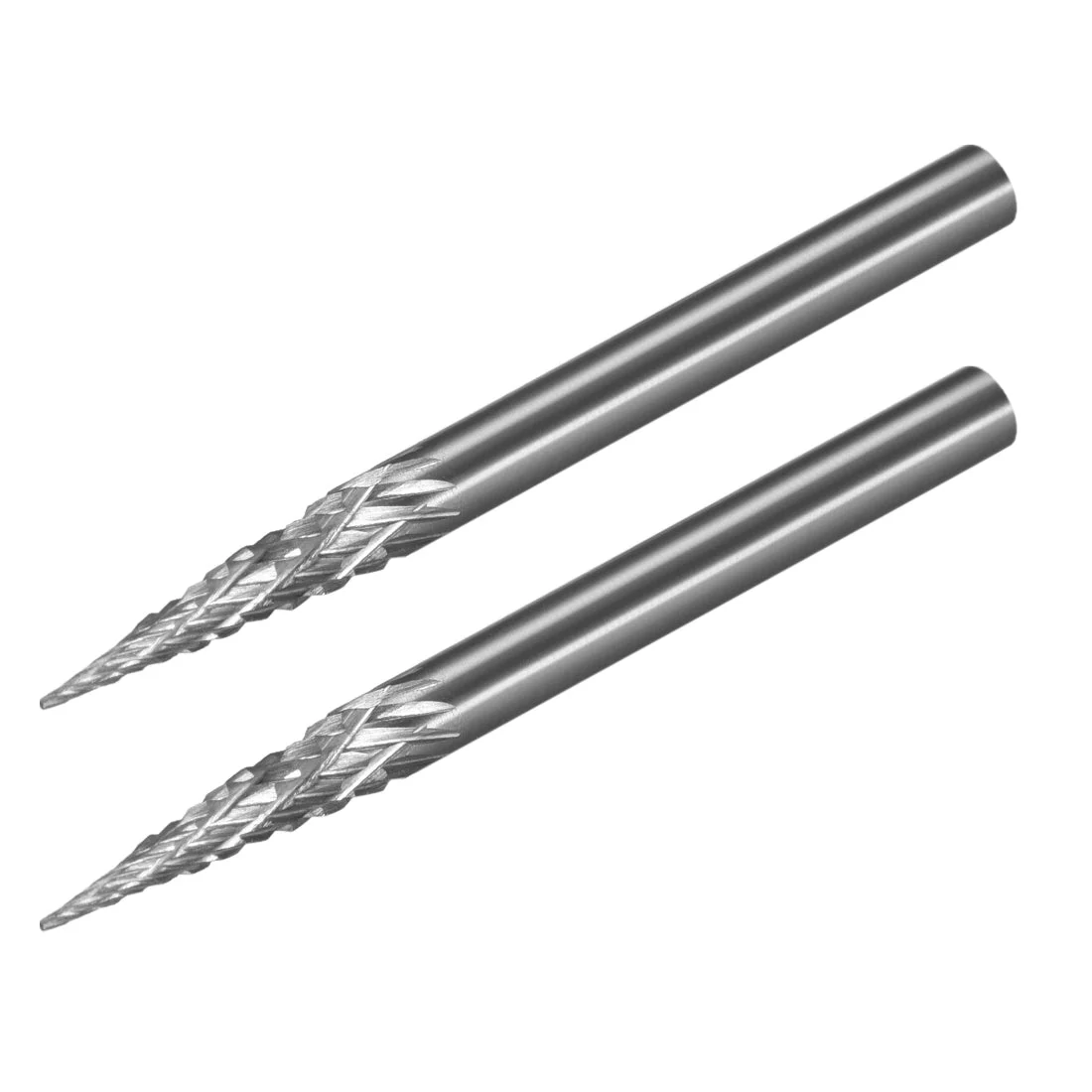 Double Cut Rotary Burrs File Cone Shape with 1/8" Shank and 1/8" Head Size 2pcs