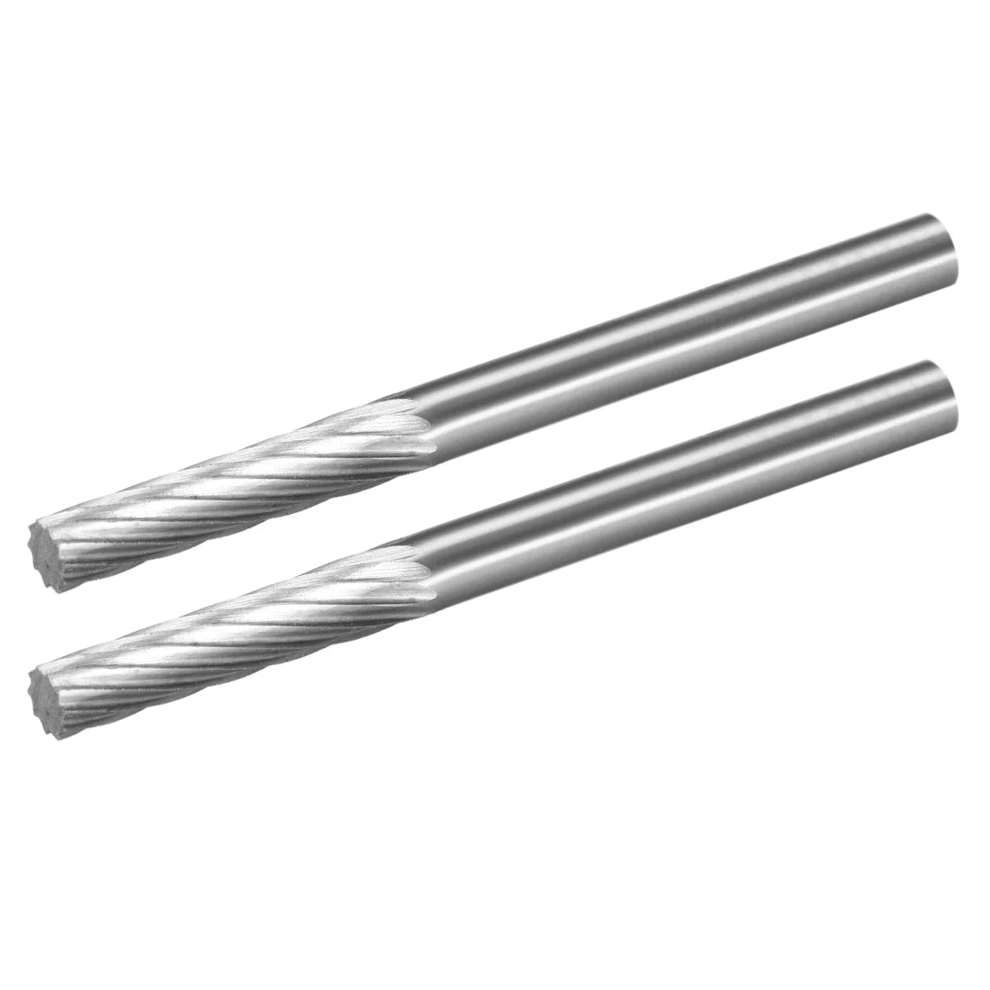 2pack Single Cut Rotary Burrs Files Cylinder Shape with 1/8" Shank and 1/8" Head