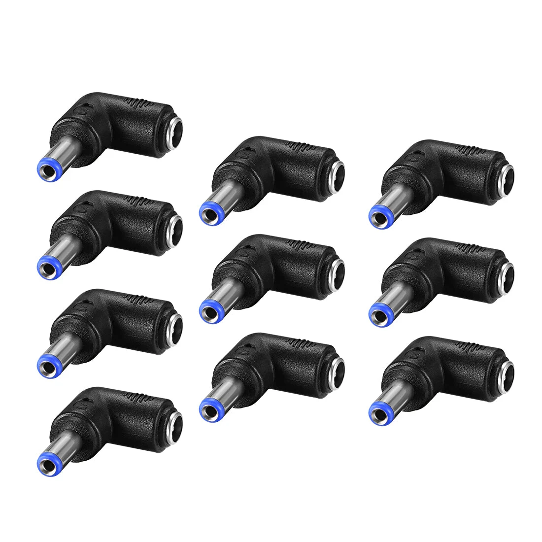 DC Power Connector 90 Degree Right Angle 5.5mm x 2.1mm Male to Female Coupler Adapter Converter 10Pcs