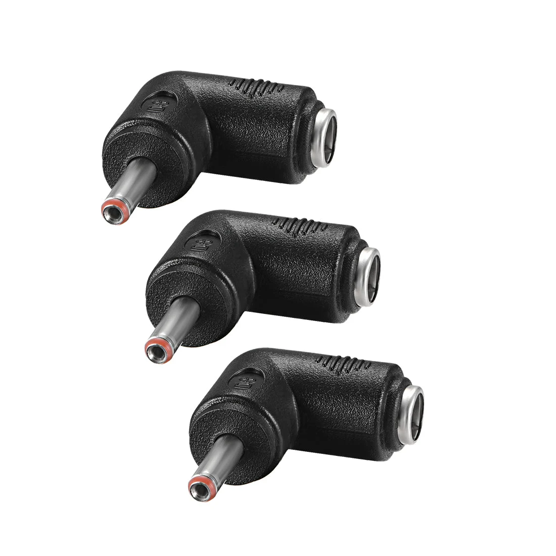 DC Power Connector 90 Degree Right Angle 5.5mm x 2.1mm Female to 3.5mm x 1.35mm Male Coupler Adapter Converter 3Pcs