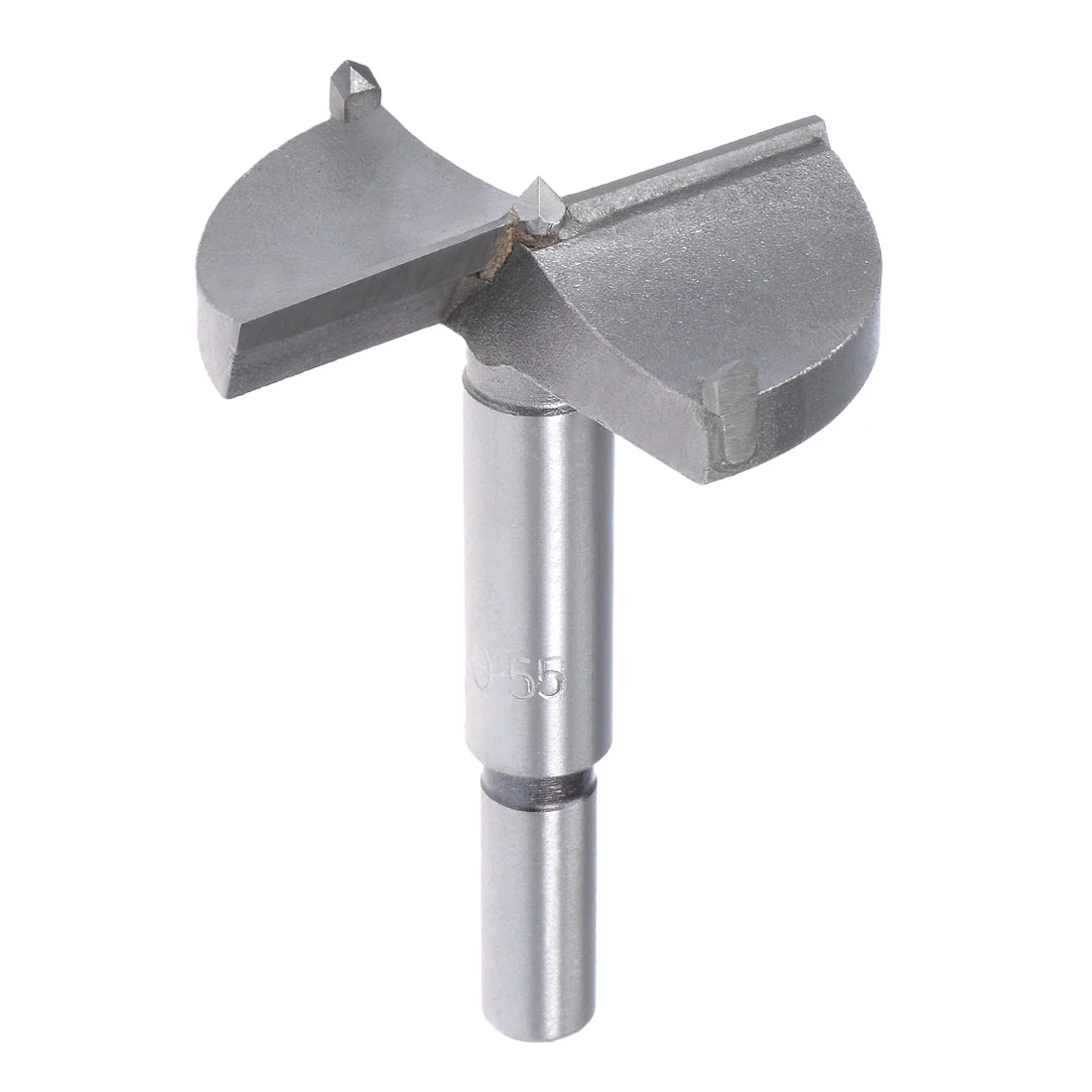 Forstner Wood Boring Drill Bits 55mm Dia. Hole Saw Carbide Tip Round Shank Cutting for Hinge Plywood MDF CNC Tool