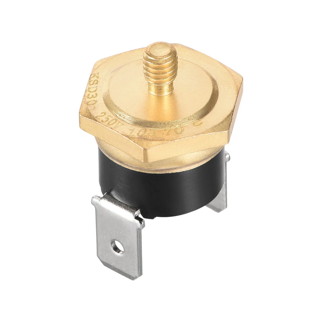 KSD301 Thermostat, Temperature Control Switch 70°C Copper M4 Normally Closed N.C 10A