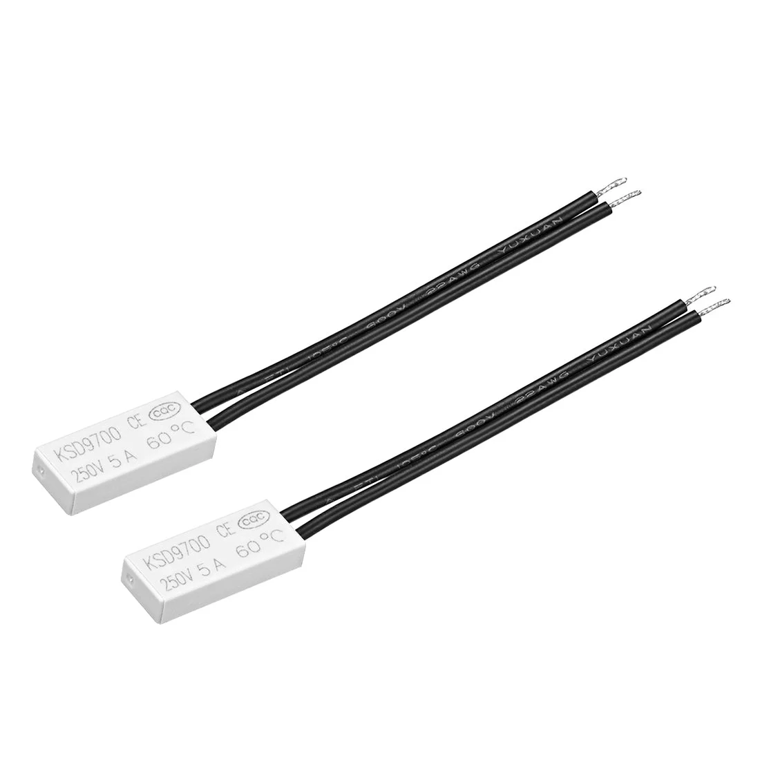 Thermostat 60℃ N.C 5A Plastic Bimetal Temperature Control Switch Controller 2pcs