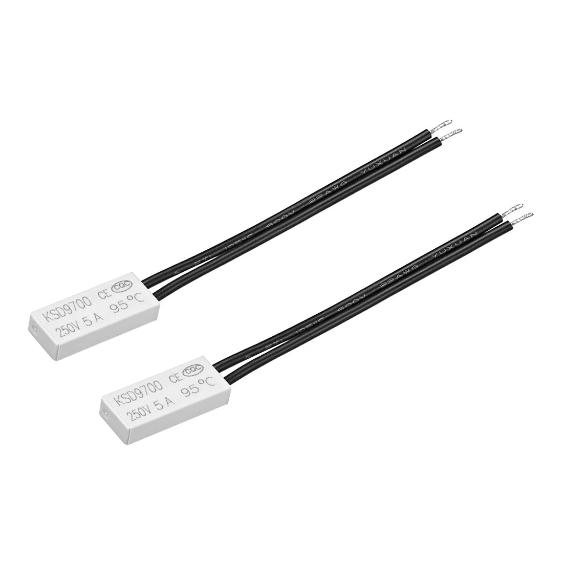 Thermostat 95℃ N.C 5A Plastic Bimetal Temperature Control Switch Controller 2pcs