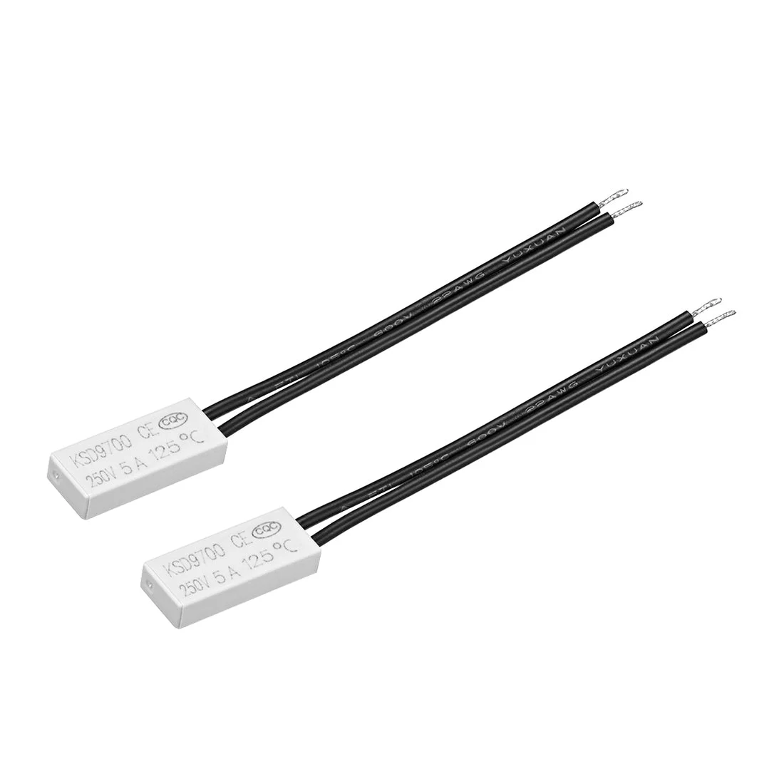Thermostat 125℃ N.C 5A Plastic Bimetal Temperature Control Switch Controller 2pcs