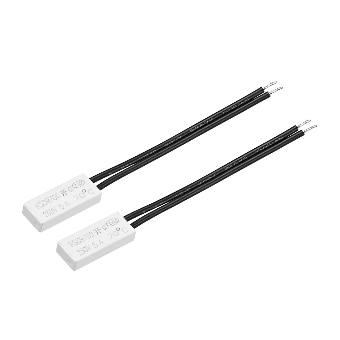 KSD9700 Thermostat, 70℃ N.O 5A Plastic Bimetal Temperature Control Switch 2pcs