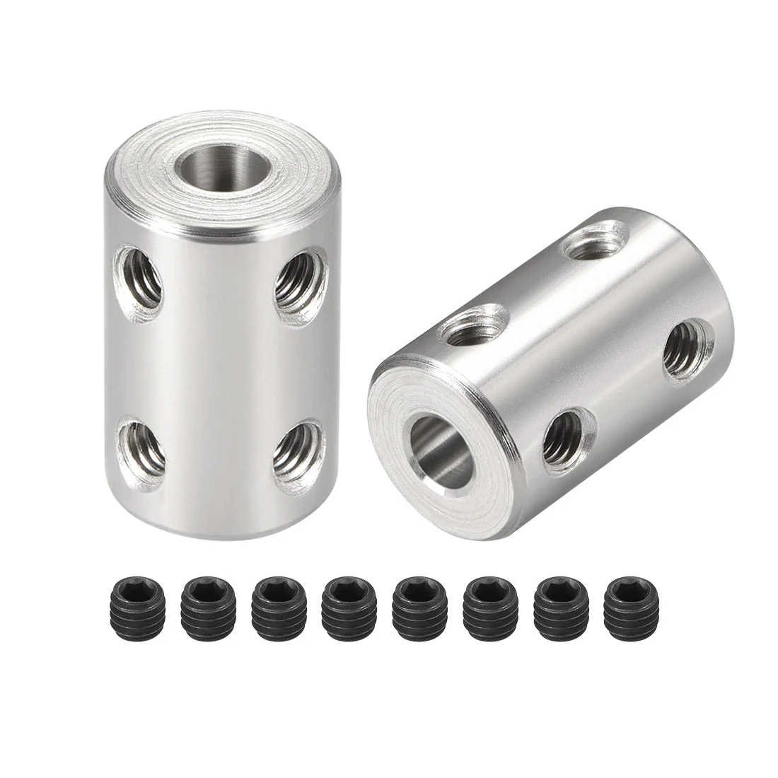 Uxcell Steel Shaft Coupling Bore L22xD14 Robot Motor Wheel Rigid Coupler Connector 2Pcs