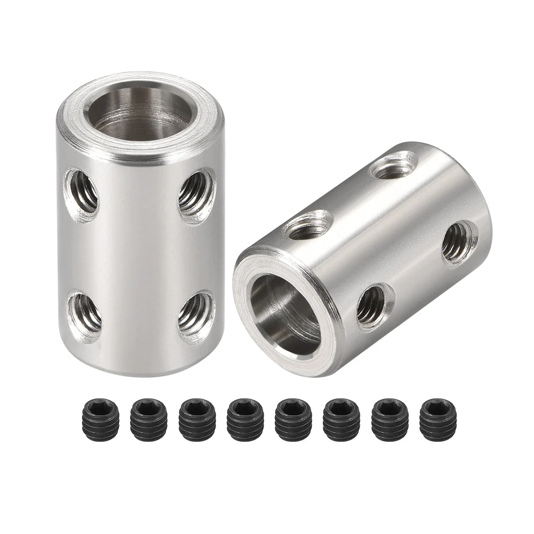 Uxcell 2pcs Shaft Coupling 8mm to 8mm L22xD14 Robot Motor Wheel Rigid Coupler Connector