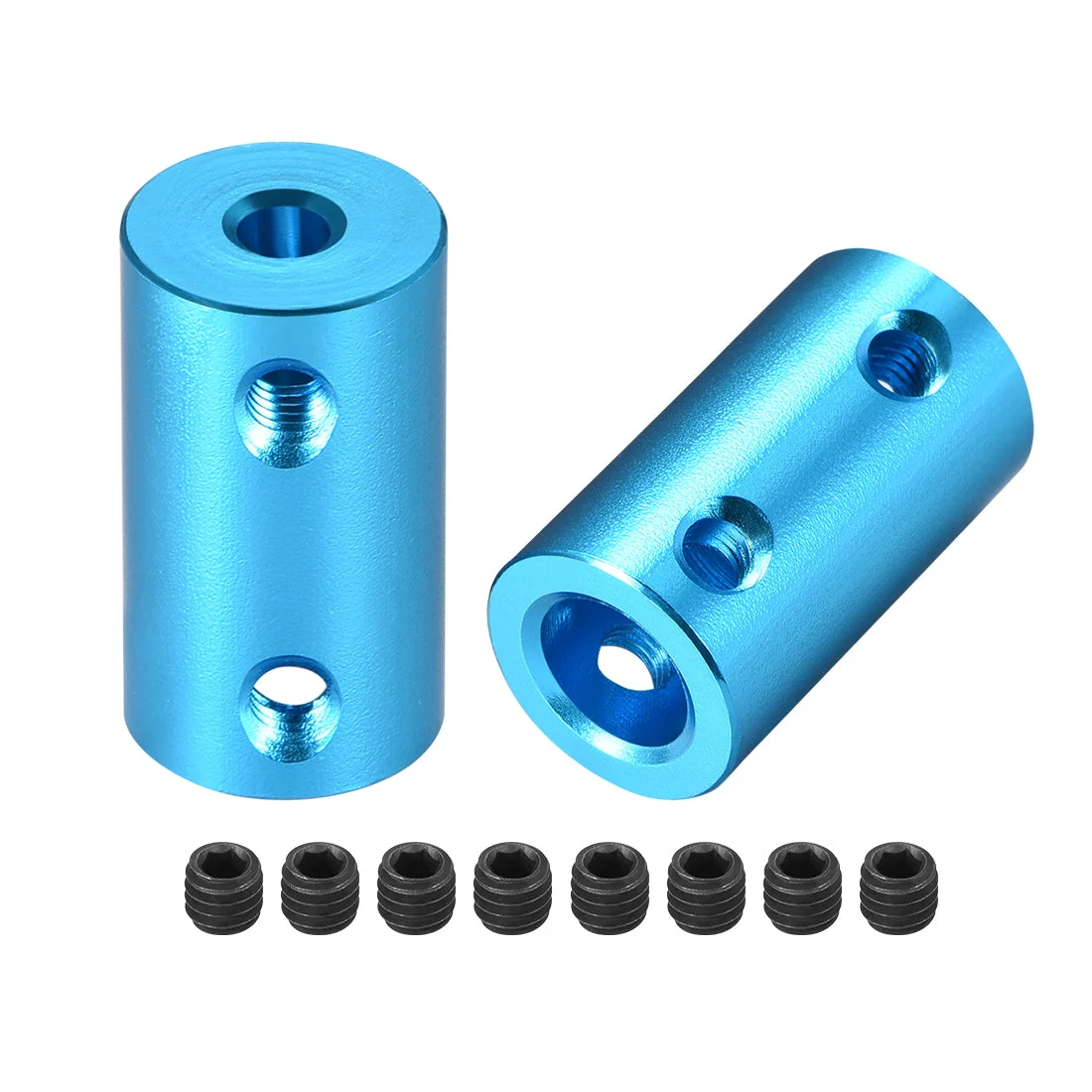 2pcs Shaft Coupling 4mm to 8mm Bore L25xD14 Robot Motor Wheel Rigid Coupler Blue