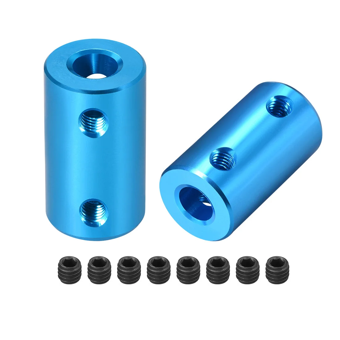 Uxcell 2 x Shaft Coupling 6mm to 6mm L25xD14 Robot Motor Wheel Rigid Coupler Blue