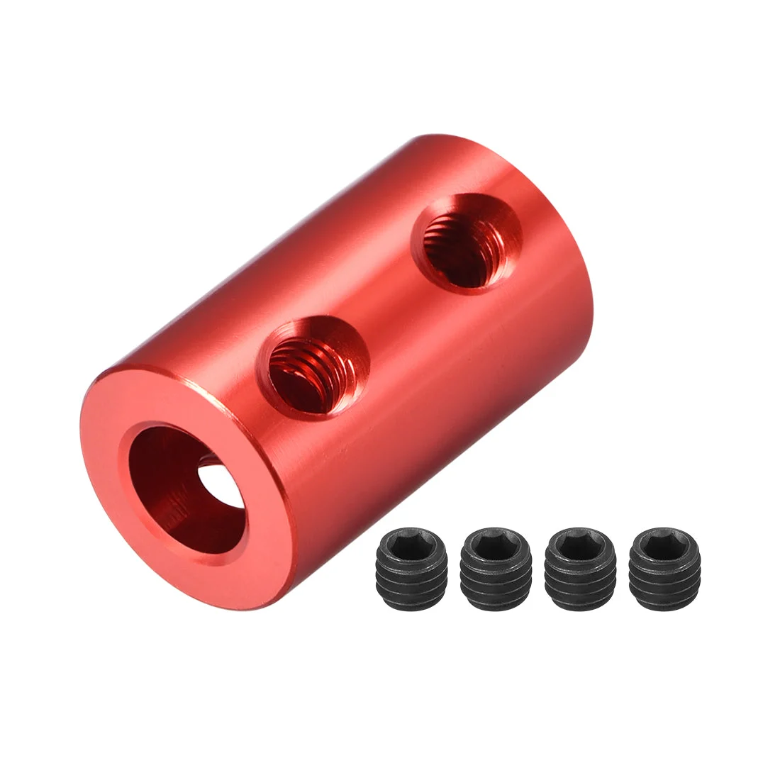 Uxcell Shaft Coupling 4mm to 6mm Bore L20xD12 Robot Motor Wheel Rigid Coupler Red