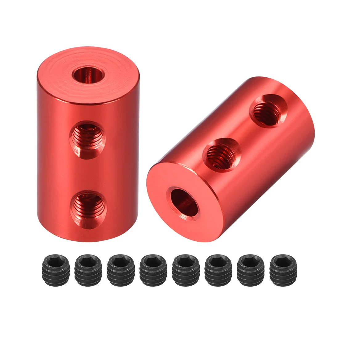 Uxcell Shaft Coupling 3.17mm to 4mm L20xD12 Robot Motor Wheel Rigid Coupler Red 2 Pcs