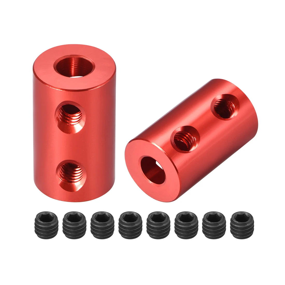Uxcell 2pcs Shaft Coupling 5mm to 5mm Bore L20xD12 Robot Motor Wheel Rigid Coupler Red