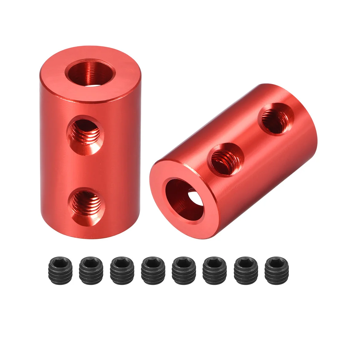 Uxcell 2pcs Shaft Coupling 5mm to 6mm Bore L20xD12 Robot Motor Wheel Rigid Coupler Red