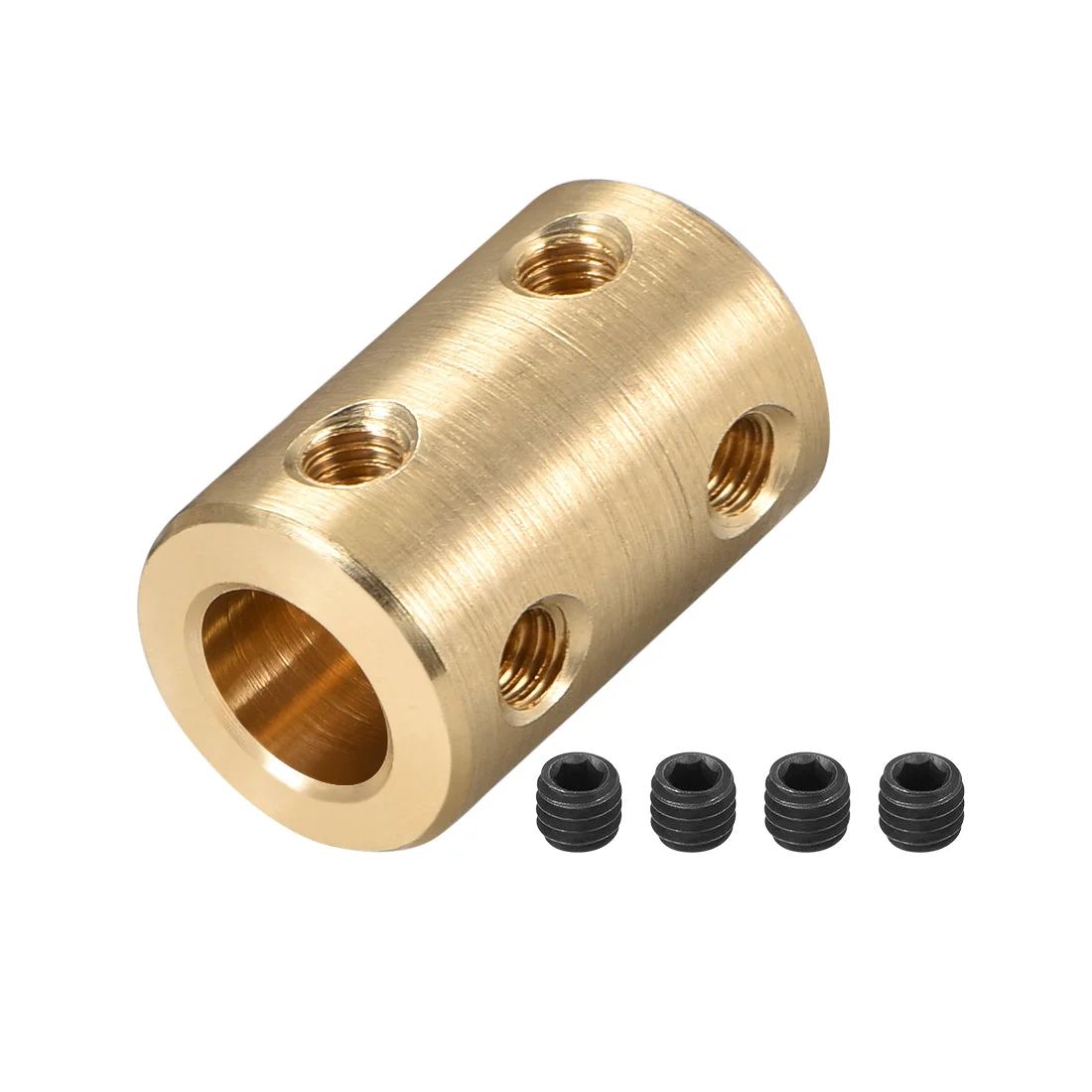 Uxcell Shaft Coupling 5mm to 8mm Bore L22xD14 Robot Motor Wheel Rigid Coupler Connector Gold Tone