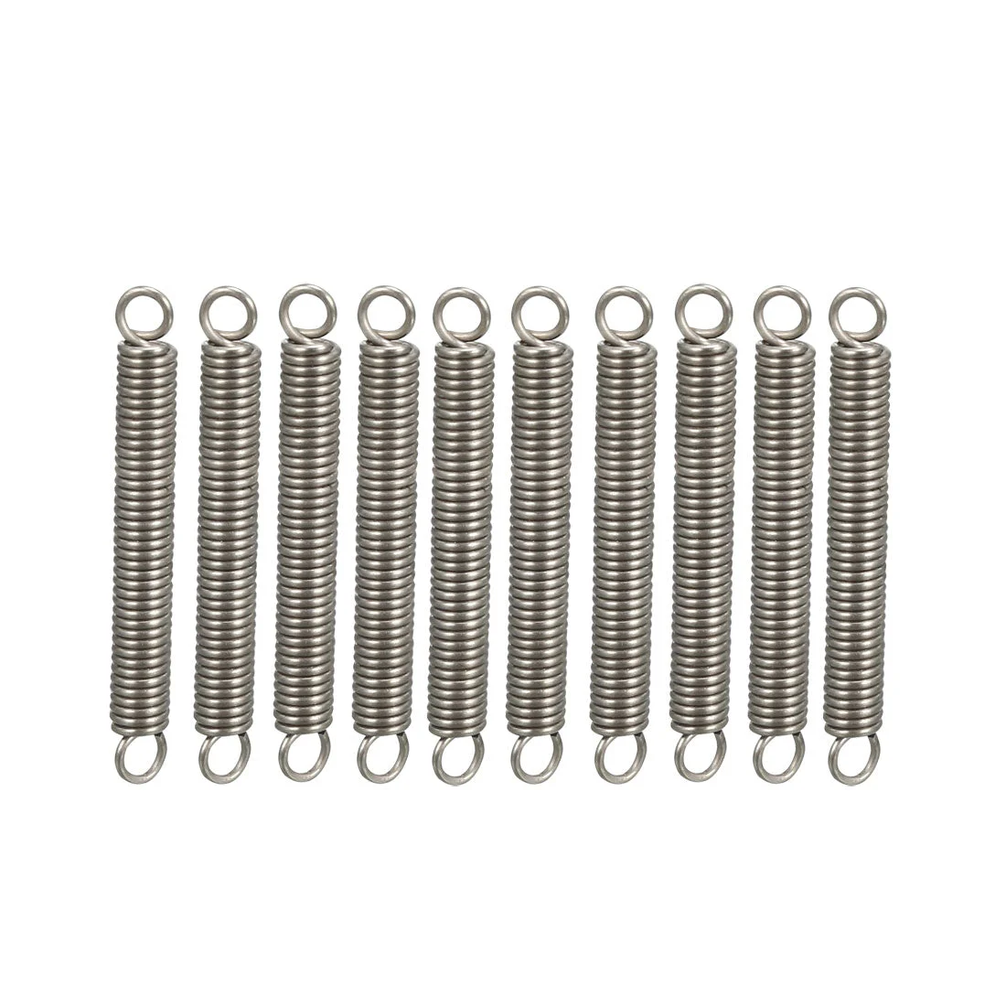 Extended Tension Spring Wire Diameter 0.02" , OD 0.12" , Free Length 0.98" Stainless Steel Small Dual Hook Tension Spring for Machinery Construction Industrial 10pcs