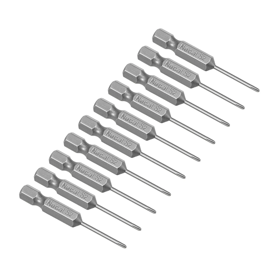10Pcs 1/4-Inch Hex Shank 50mm Length Phillips 1.6PH00 Magnetic Screw Driver S2 Screwdriver Bits