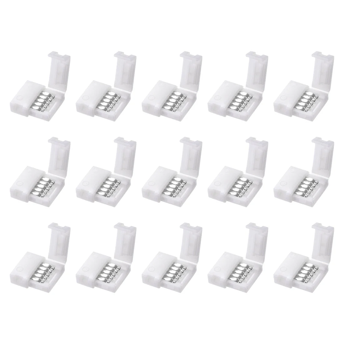 Uxcell 10mm 5P LED Strip Connector Solderless for 5050 3528 RGBW Strip Light 15Pcs