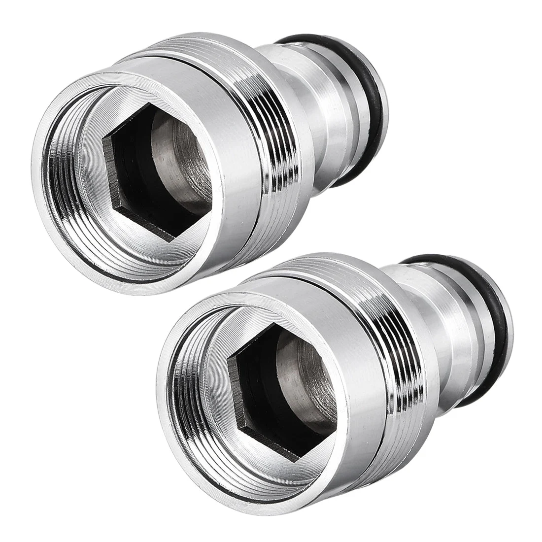 Brass Garden Hose Quick Connector Nozzle Pipe Adapter 20mm Dia Female Threaded 2pcs