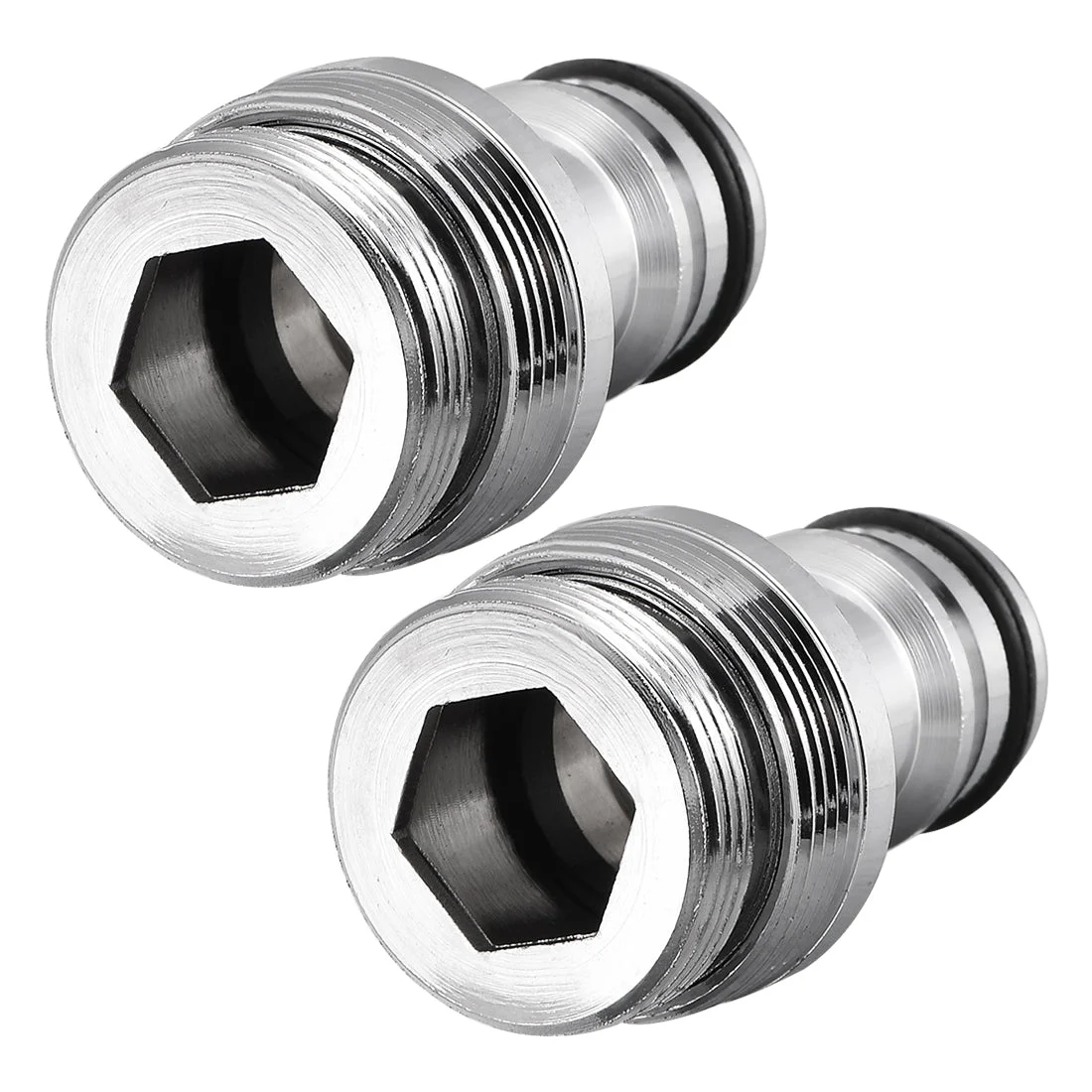 Garden Hose Quick Connect Nickel-plated Water Hose Fitting Connectors M22 Male Threaded Adapter 2pcs