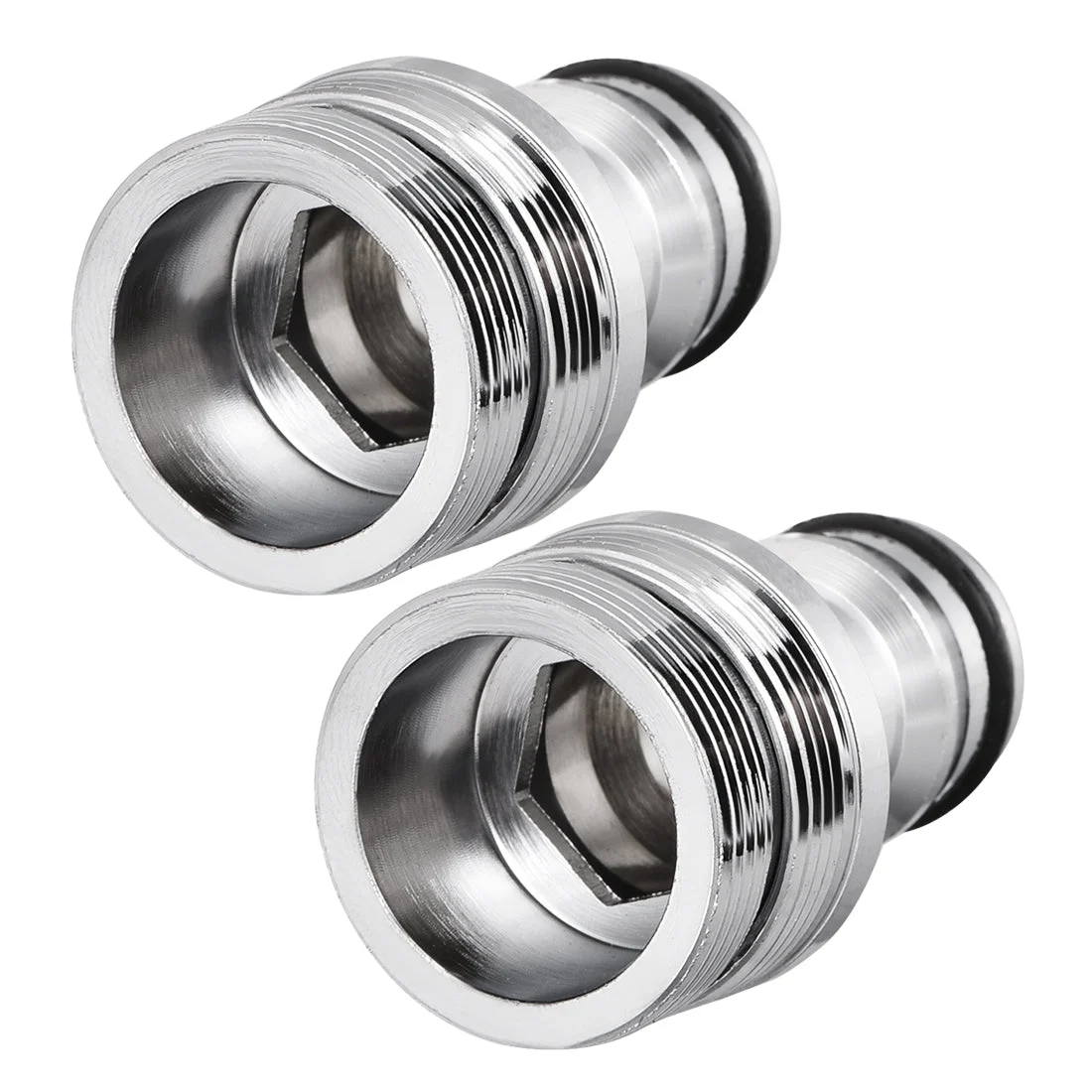 Brass Garden Hose Quick Connector Nozzle Pipe Adapter 24mm Male Threaded 2pcs