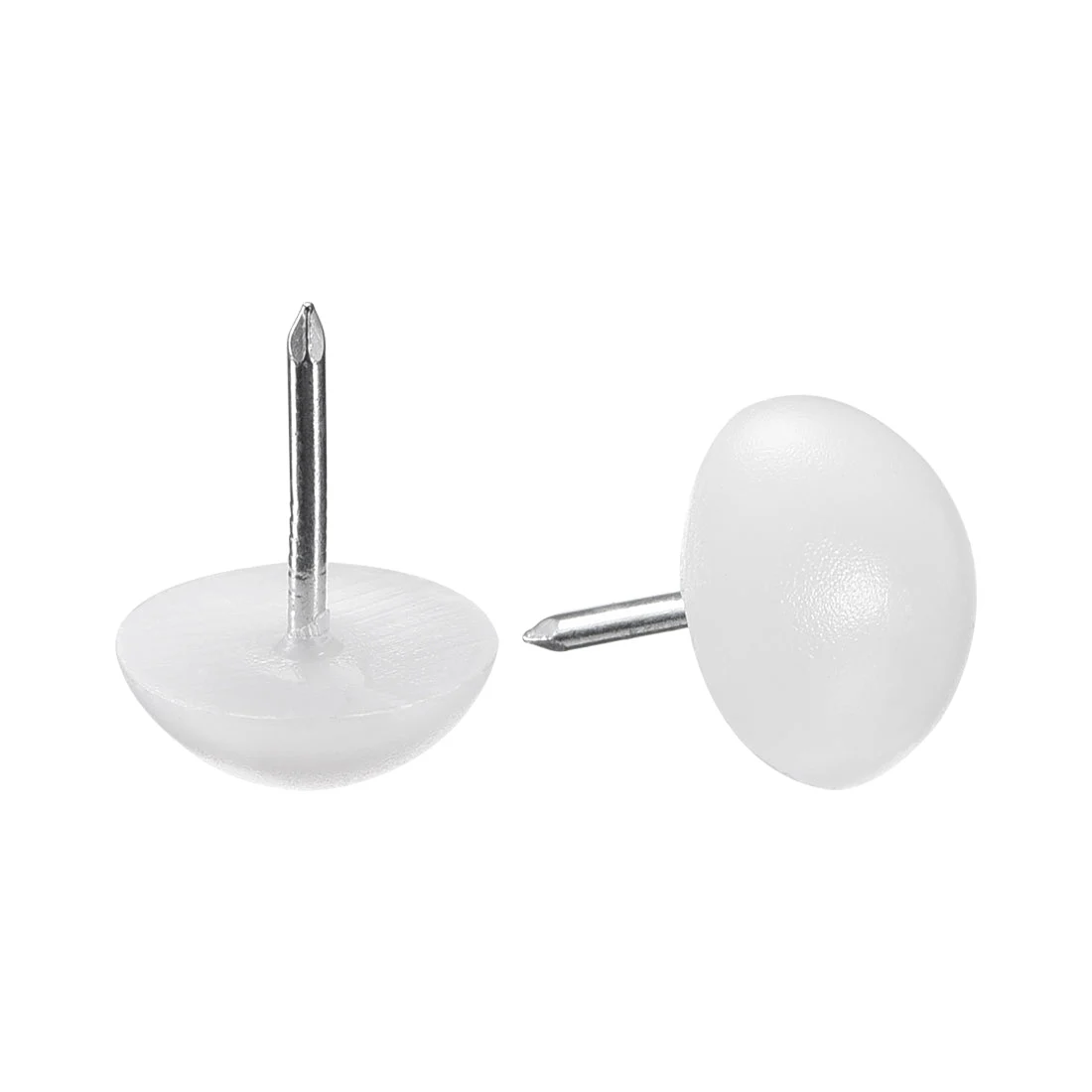 Furniture Feet Nail Chair Table Leg Protector Pad 16mm Dia White Plastic 40pcs