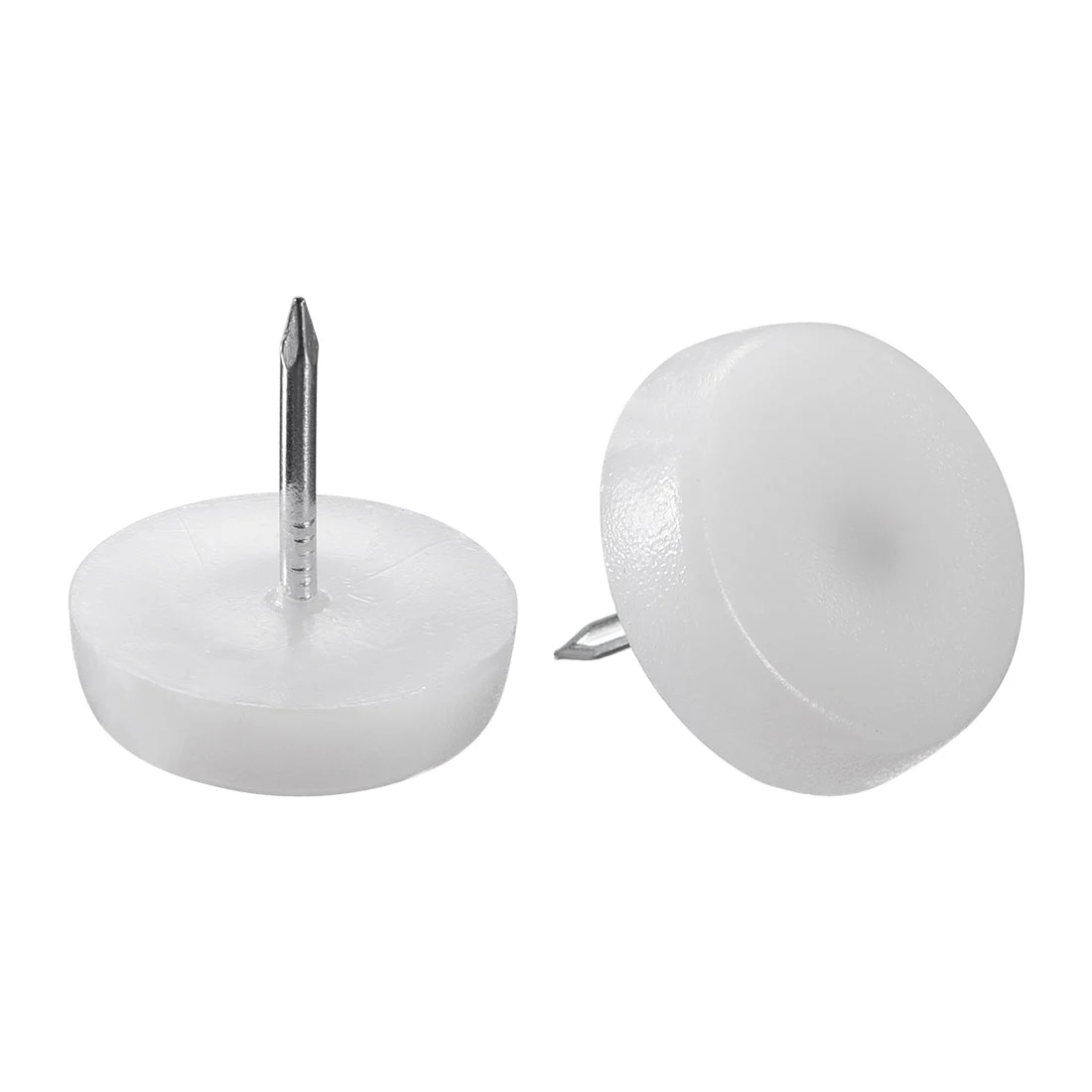 Furniture Feet Nail, Chair Table Leg Protector Pad 20mm Dia White Plastic 20pcs