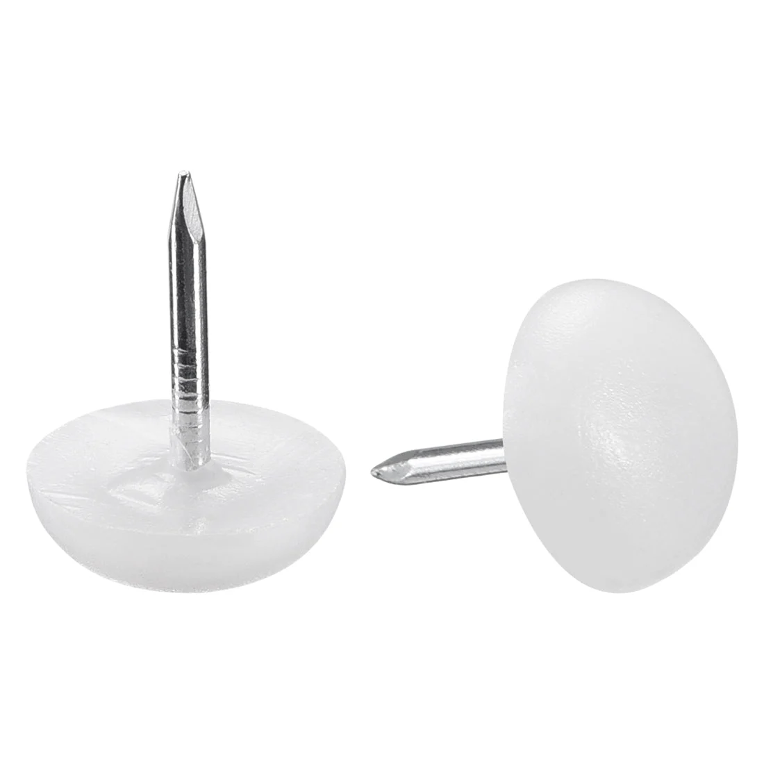 Furniture Feet Nail Chair Table Leg Protector Pad 14mm Dia White Plastic 20pcs