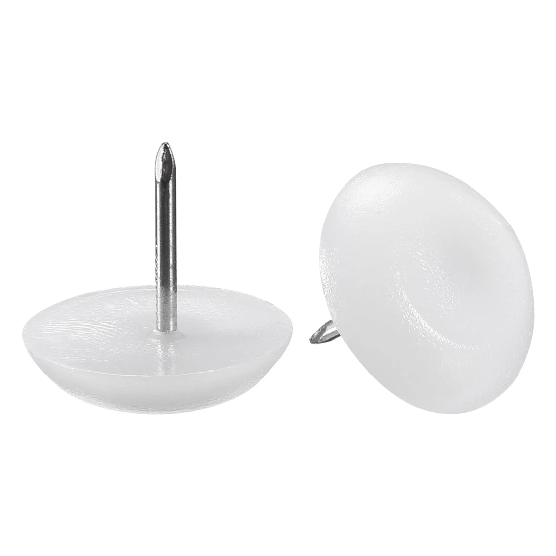 Furniture Feet Nail Chair Table Leg Protector Pad 24mm Dia White Plastic 80pcs