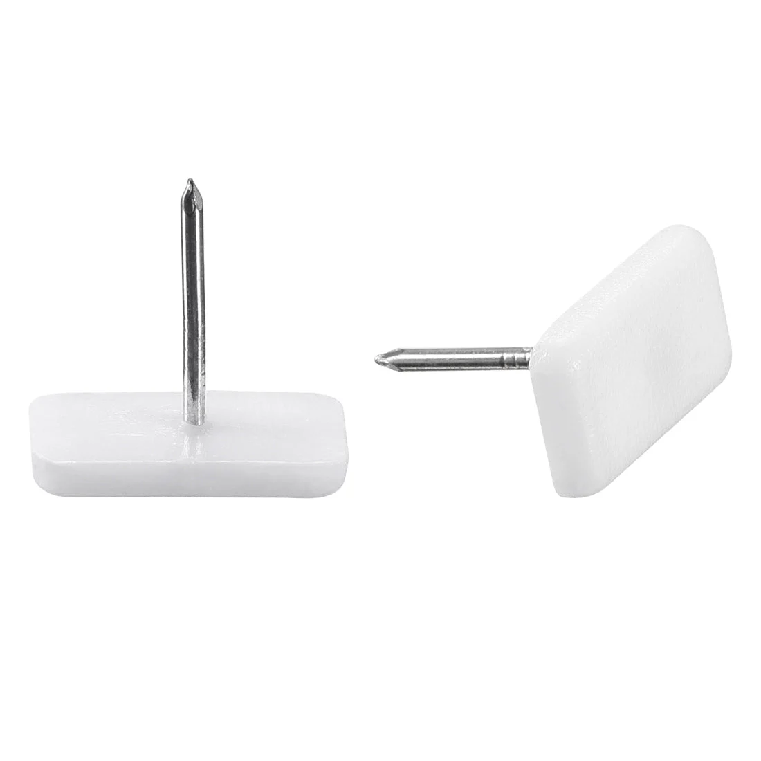 Furniture Feet Nail, Square Chair Table Leg Protector Pad 19mm x 10mm White Plastic 40pcs