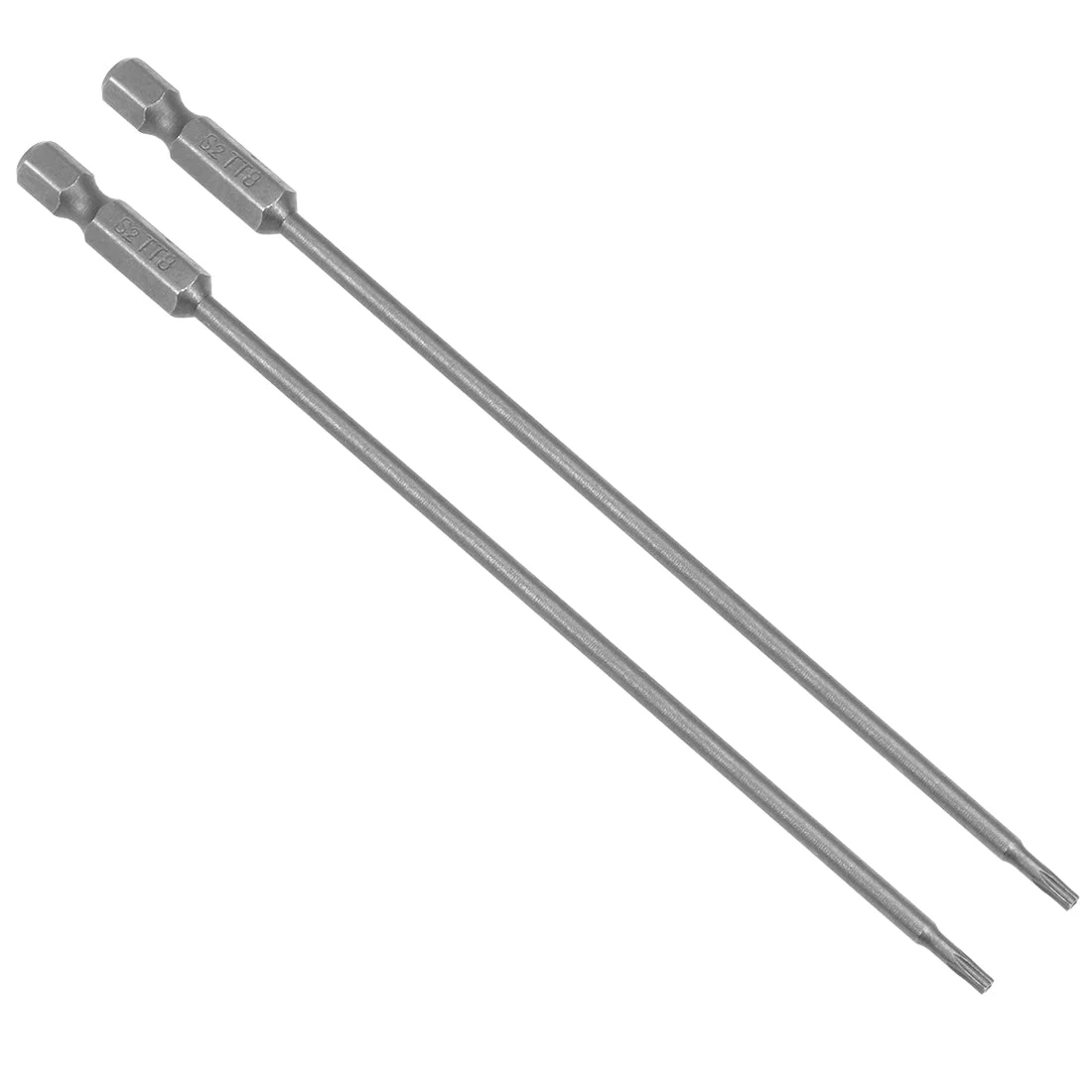 2Pcs 1/4" Hex Shank 150mm Long Magnetic Torx Security T8 Screwdriver Bit S2