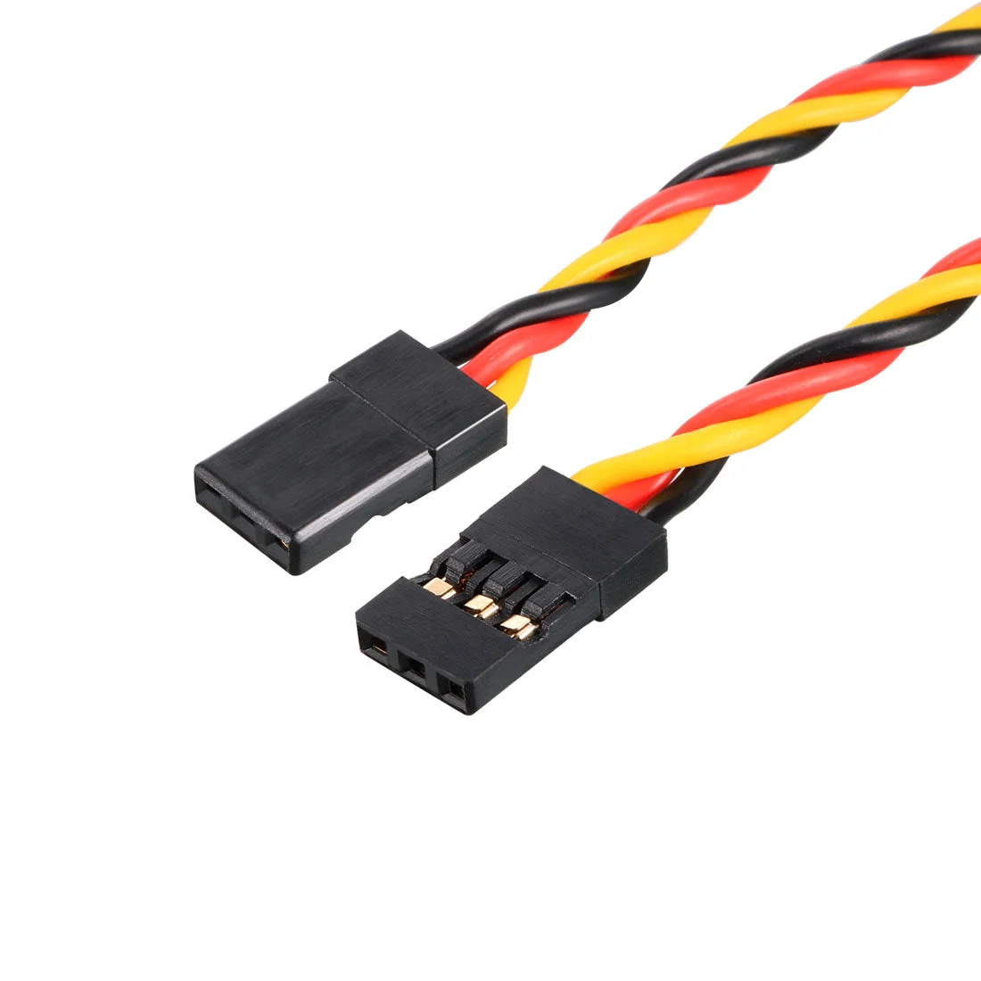 Uxcell 5Pcs 18.5CM 3-Pin Male to Male Twisted Servo Extension Cable Cord Connectors, 22AWG 60-Cores Wire for RC Futaba JR Servo