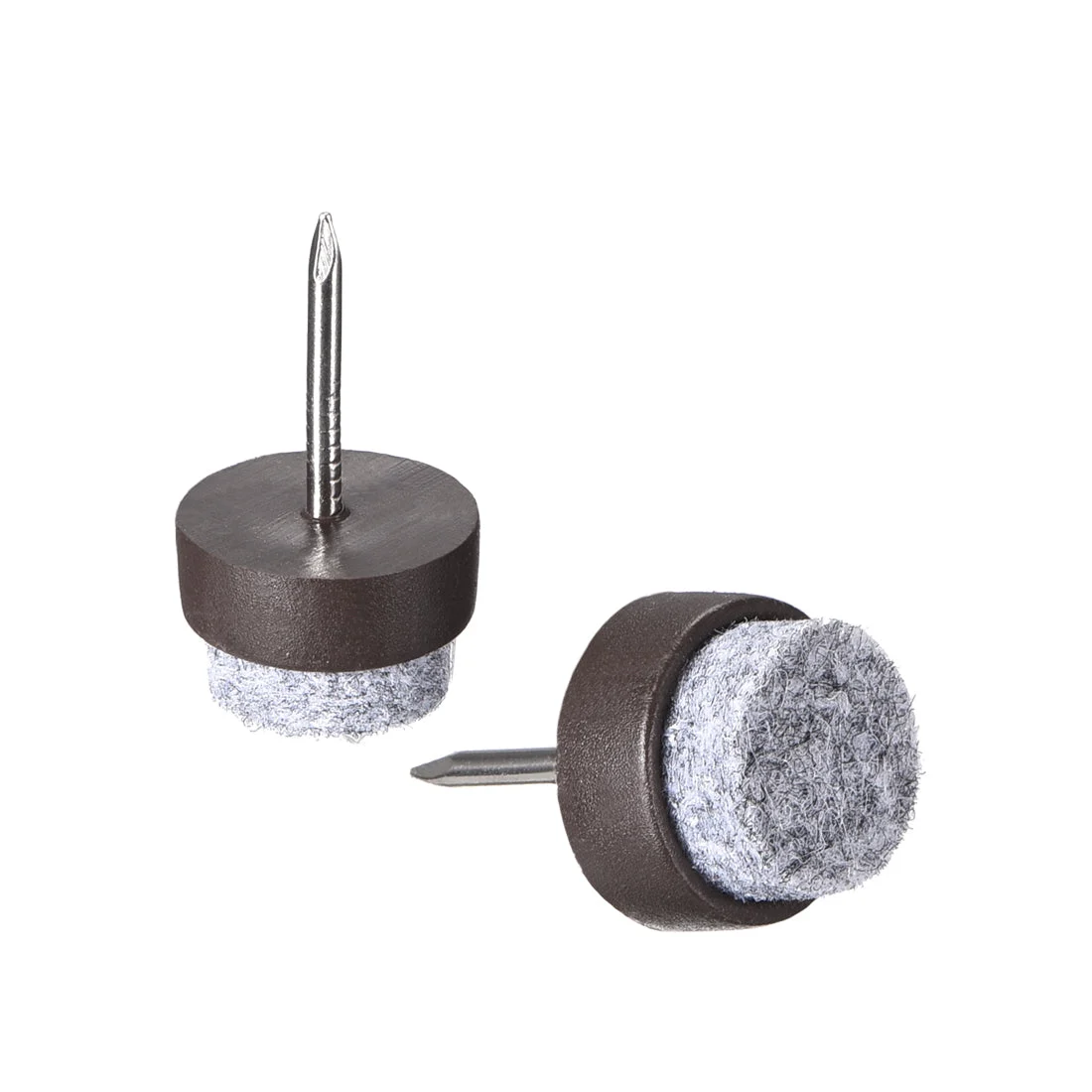 Nail On Furniture Felt Pads Glide Chair Table Leg Protector 14mm Dia Brown 40pcs