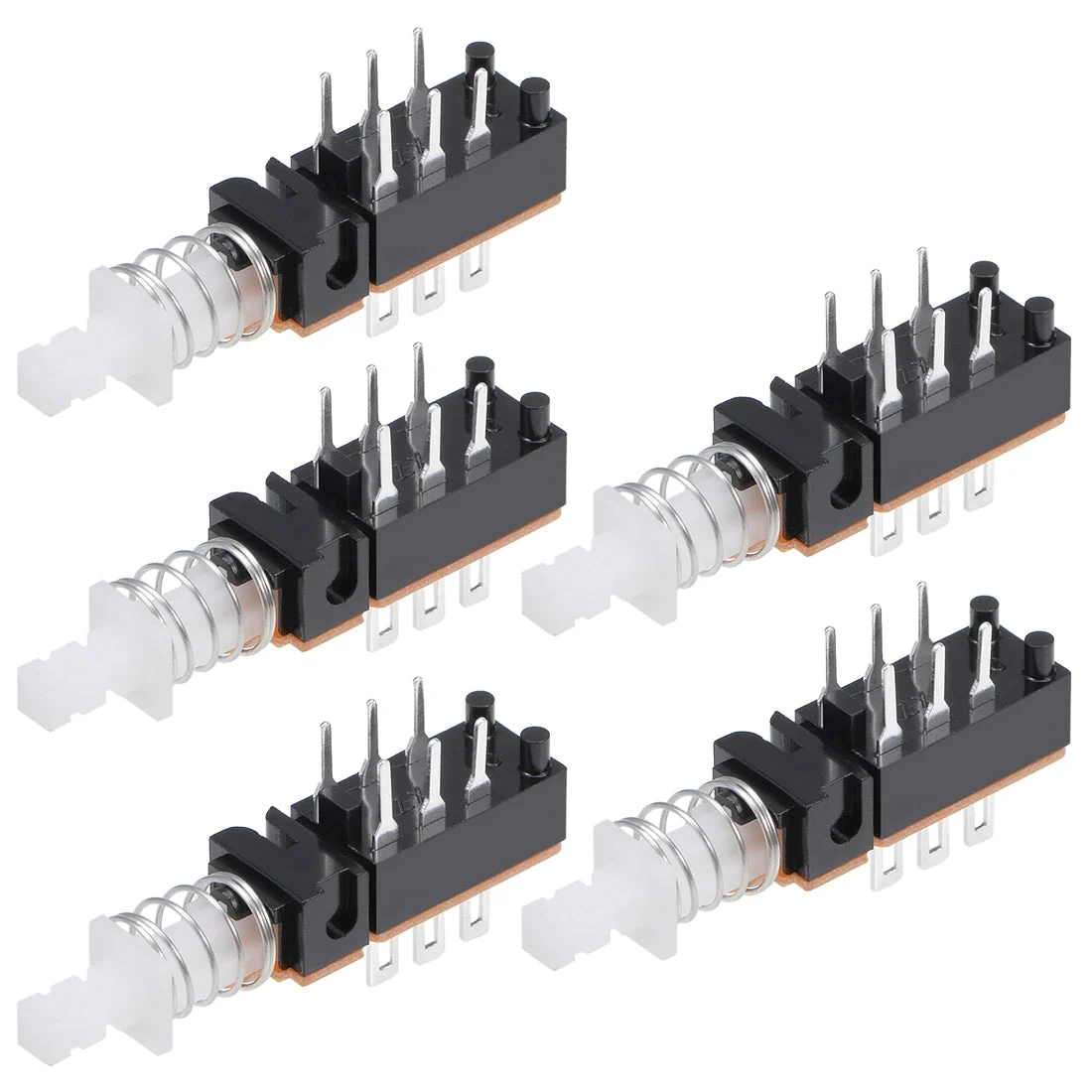 Push Button Switch DPDT 6 Pin 1 Position Self-Locking 5pcs