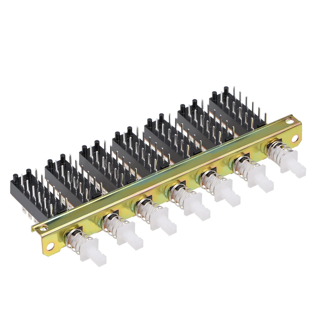 Interlock Push Button Switch Piano Type 4PDT 12 Pin 7 Row