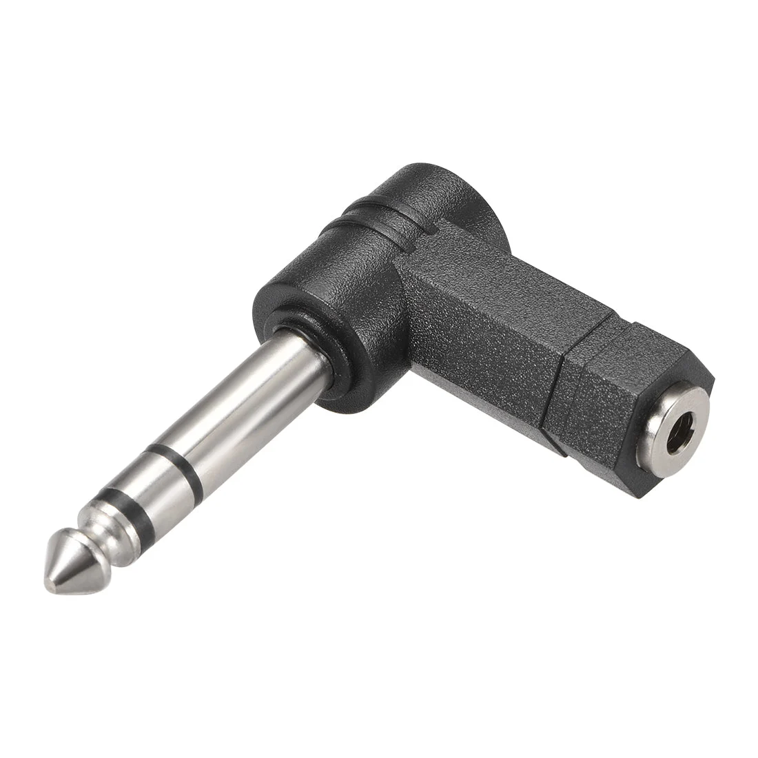 6.35mm Male to 3.5mm Female Connector 90 Degree Stereo Audio Video AV TV Power Adapter