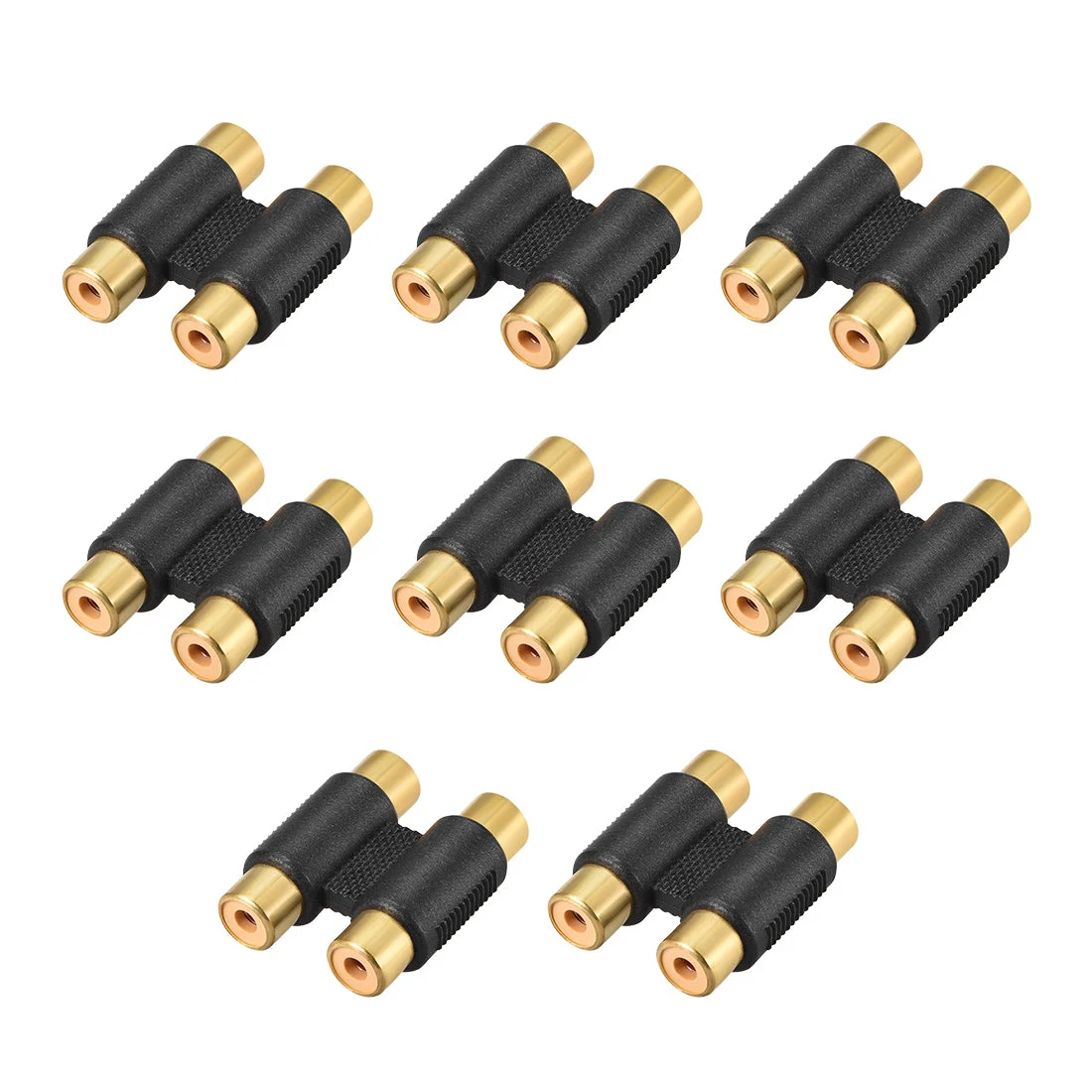 Uxcell RCA 2 Female to 2 Female Connector Stereo Audio Video Cable Adapter Couplers Gold-plated 8Pcs