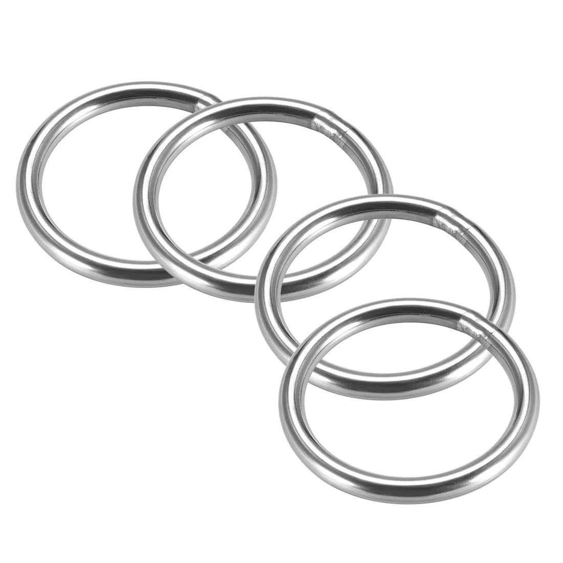 Welded O Ring, 40 x 4mm Strapping Round Rings 201 Stainless Steel 4pcs